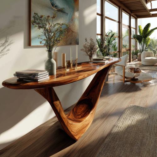 Aerovyn Sculpted Solid Wood Console Table