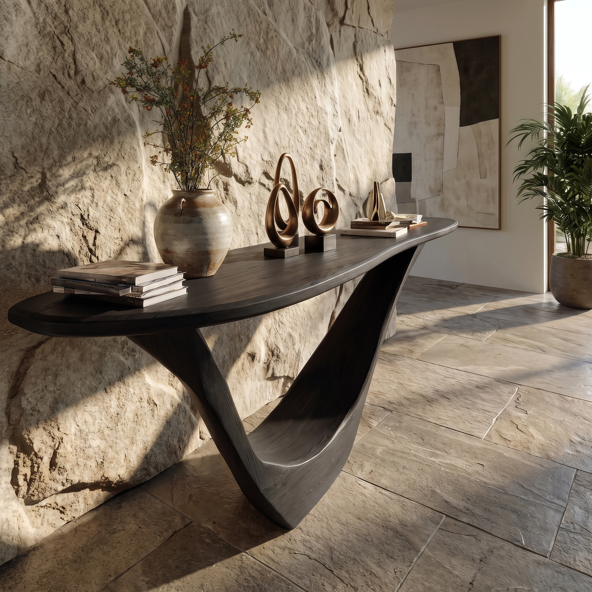 Aerovyn Sculpted Solid Wood Console Table