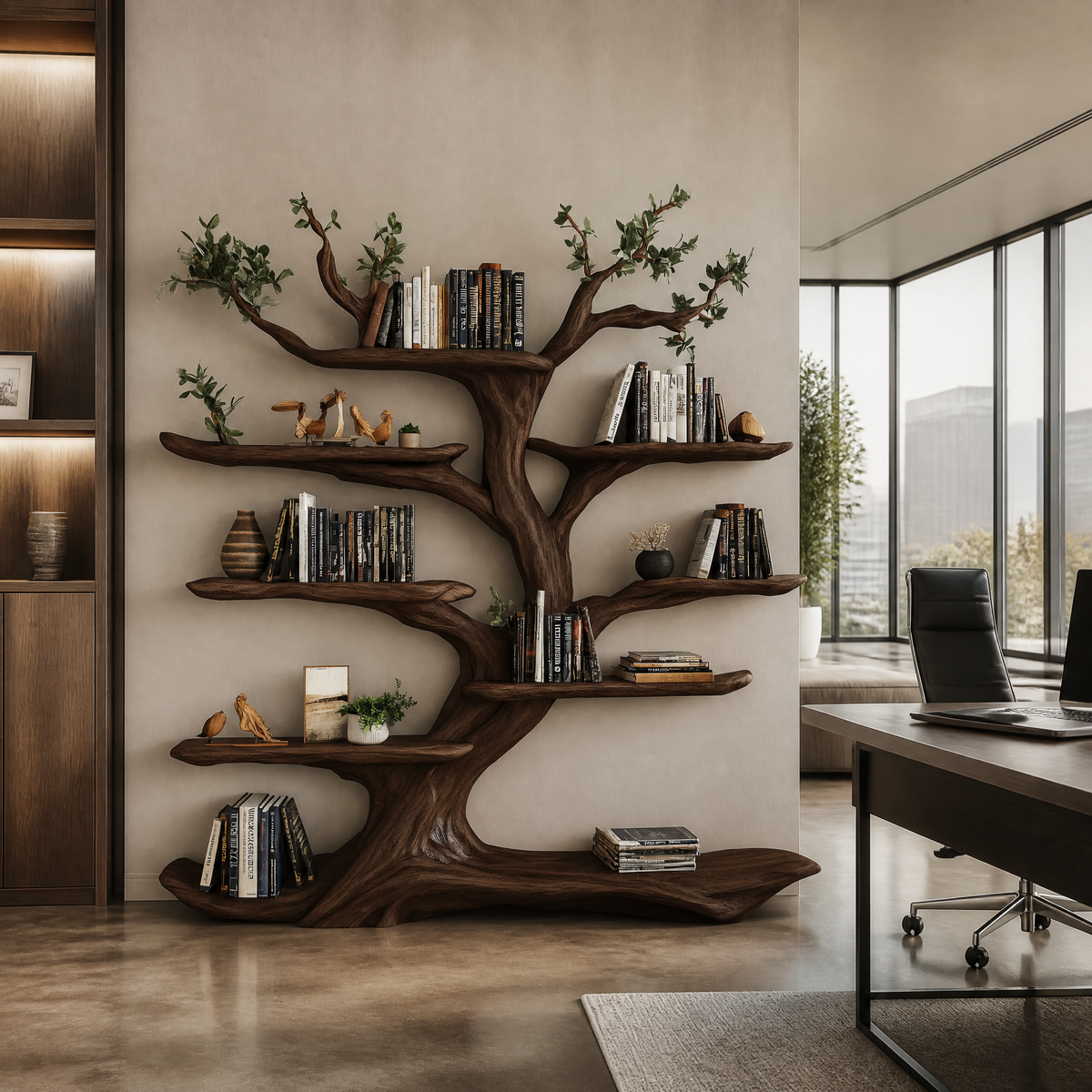 Arborelle Sculpted Solid Wood Tree Bookshelf