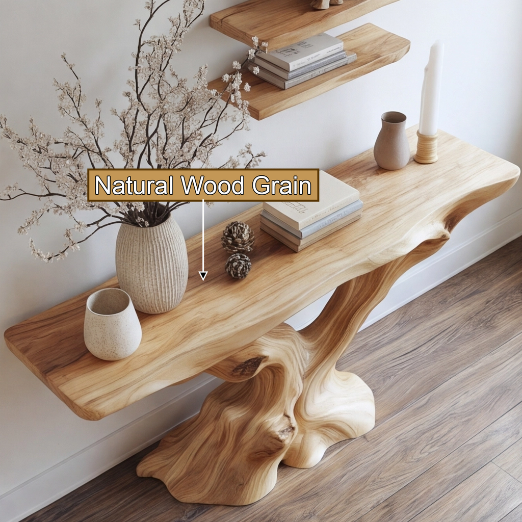 Vaelthorn Sculpted Solid Wood Console Table